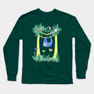 Sloth Hanging Around in the Forest Long Sleeve T-Shirt